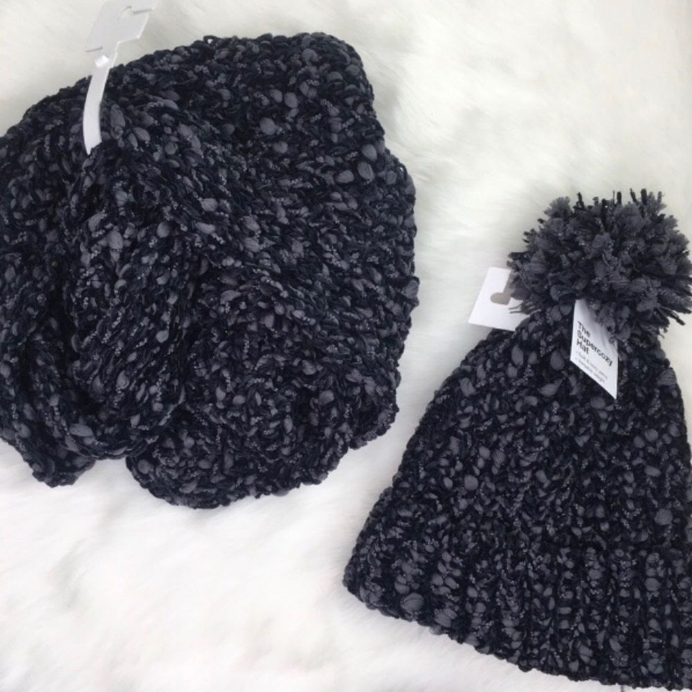 Soft Cozy Microfiber Pom Hat & Infinity Scarf Set